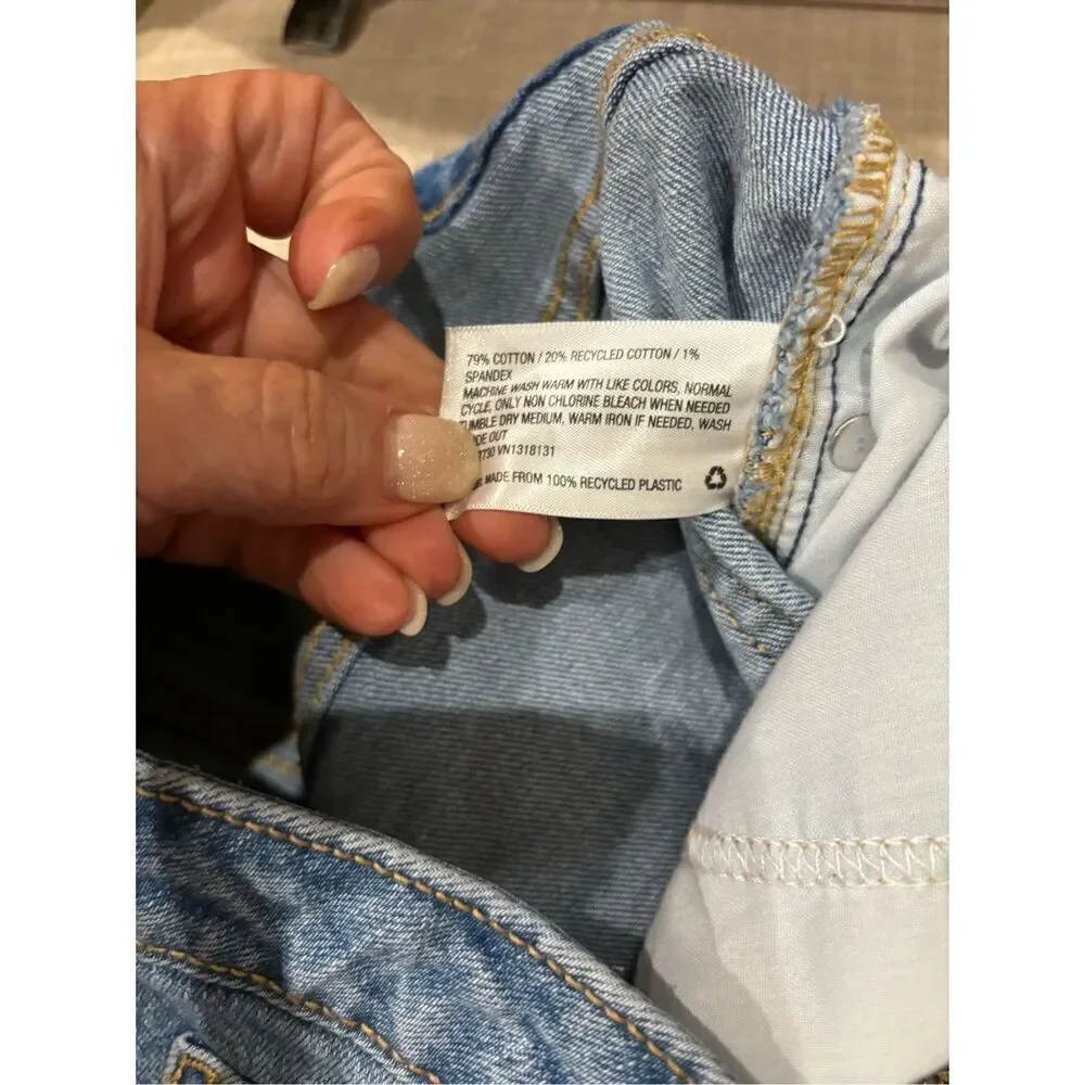 Wild Fable 12 super high rise rolled cuff medium wash distressed cotton spandex